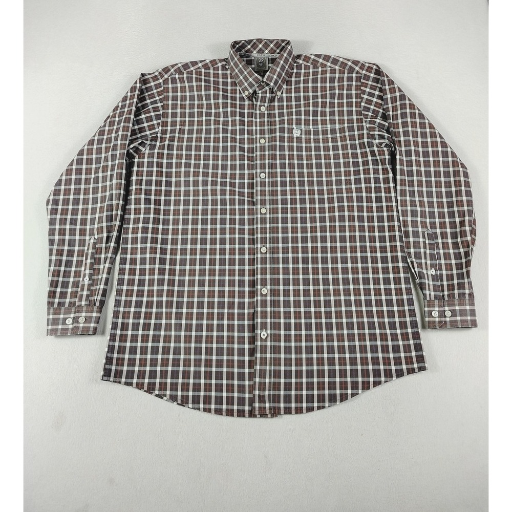 Cinch Shirt Mens Medium Black Red Plaid Button Westerncore Rodeo Cowboycore‎